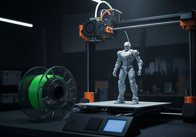 Hasil cetak figur robot menggunakan teknologi 3D printing di 3D To Real Studio